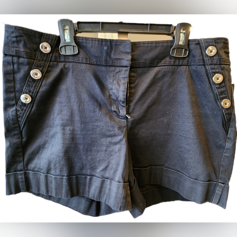 Black House White Market black chino short with side button detail